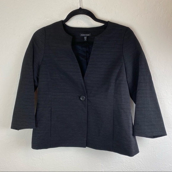 Eileen Fisher black blazer jacket XS Textured - Picture 1 of 6
